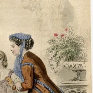 Antique French Fashion Print – Journal des Jeunes Personnes, 1867, Victorian image 4