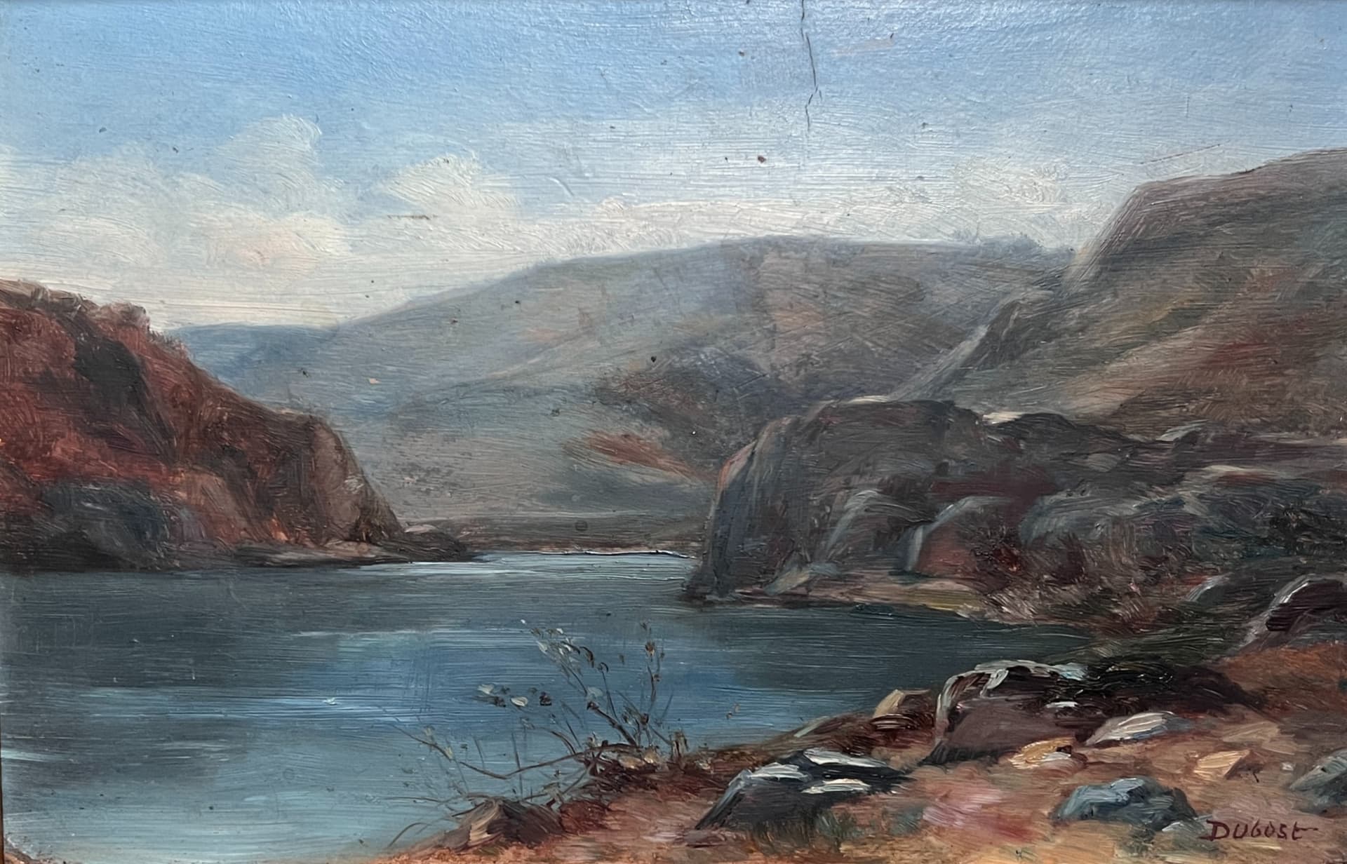 Painting by Michel DUBOST (1879-1952) Summer Lake view Landscape