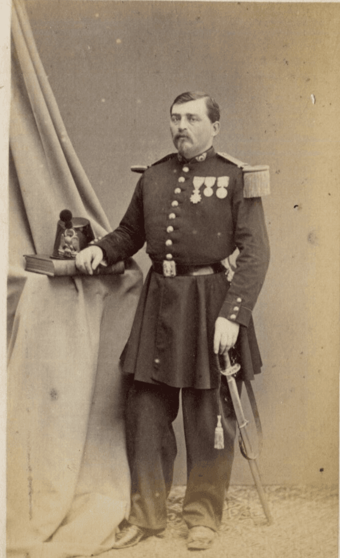 Antique CDV Photographs Military Man Portrait Jaquard Henniburger 1866