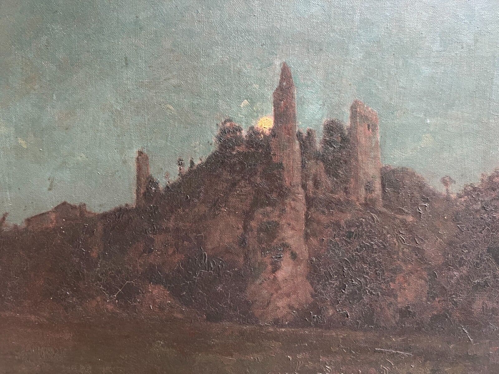 Antique Painting Original Landscape, Mountain Albert ALBERTIN (1847-1907)