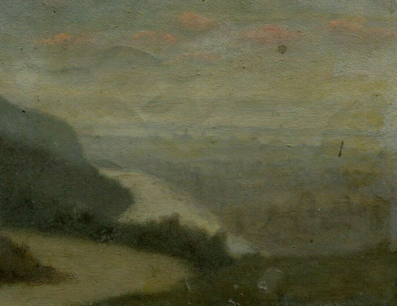 Drawing 19th century Landscape at Sunset