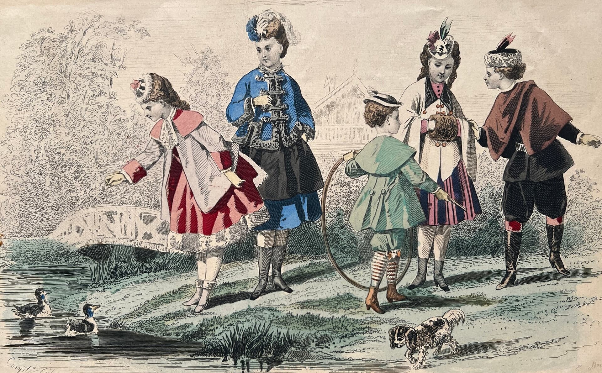 Antique French Fashion Plate - "Les Modes Parisiennes" - 19th Century Children's