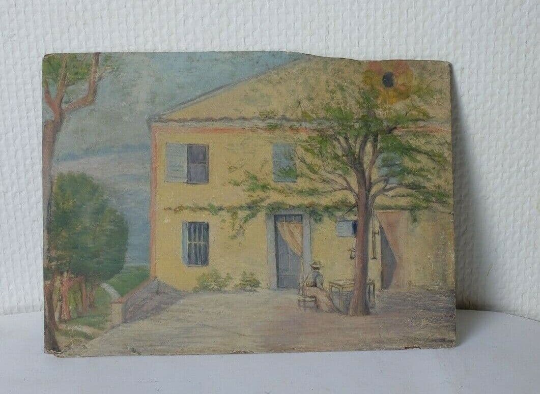 Painting House and Woman in Landscape, South of France image 2
