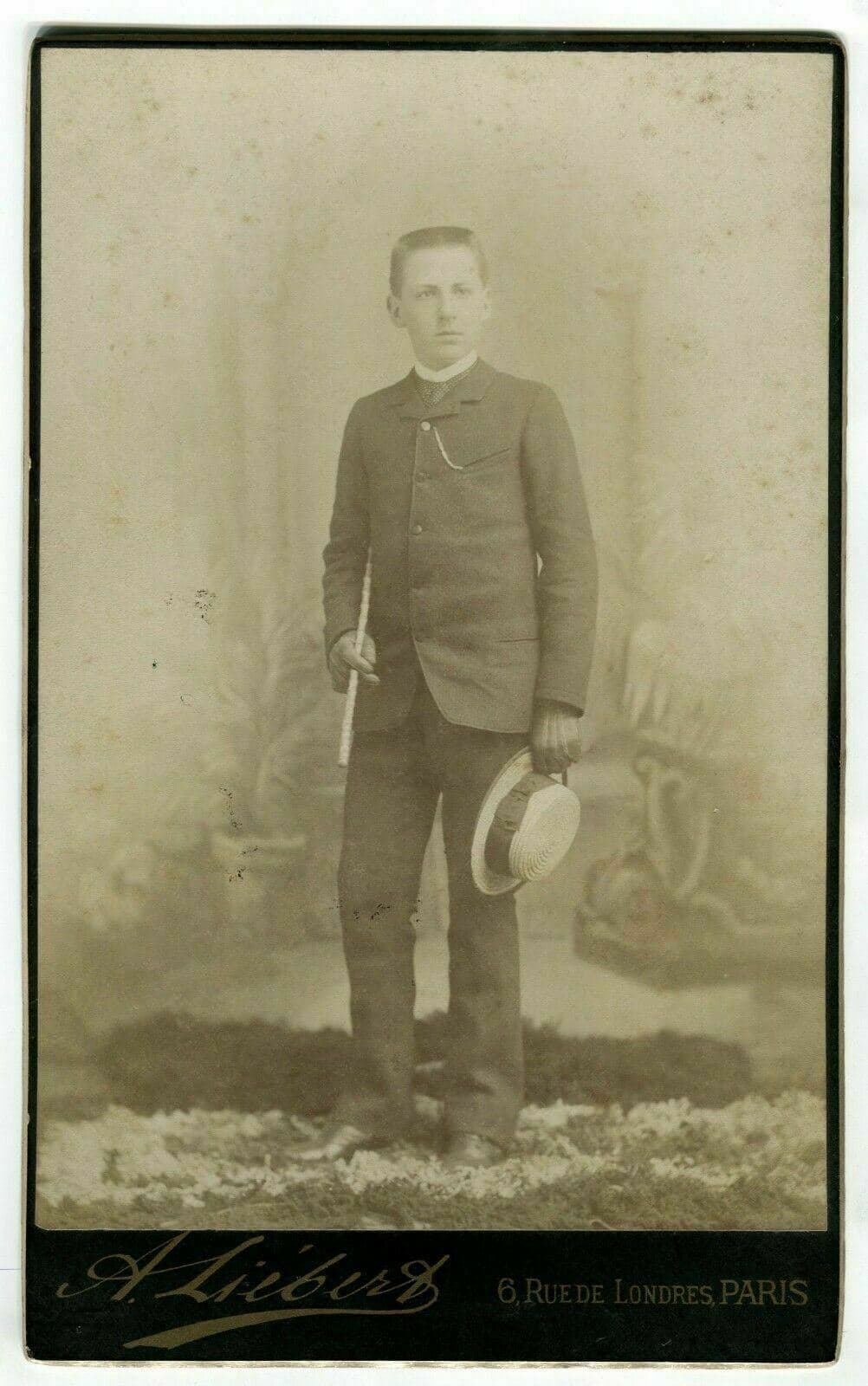 Cabinet Card Vintage Photographs A.LIEBERT - Paul de Bonrepos c. 1870