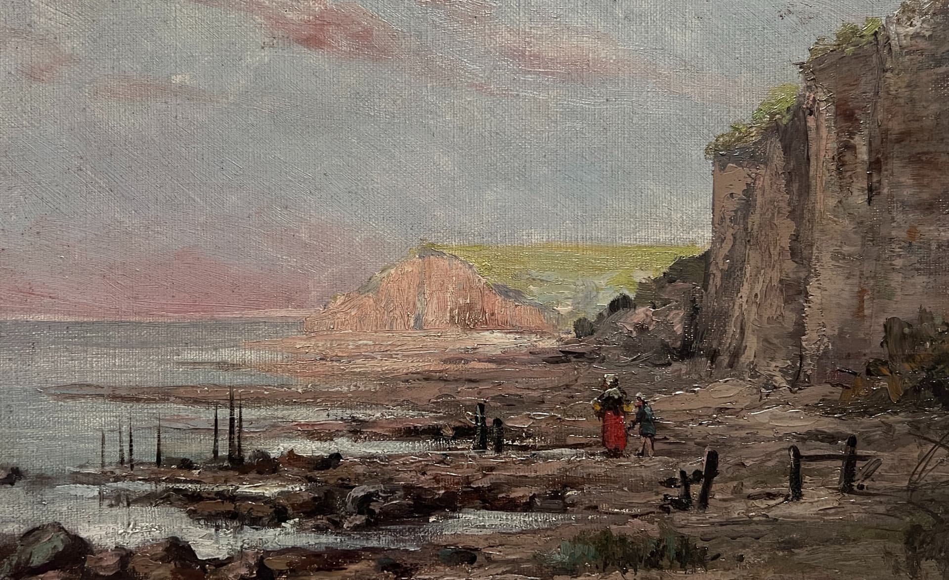 Painting Maritime Seaview Landscape with People