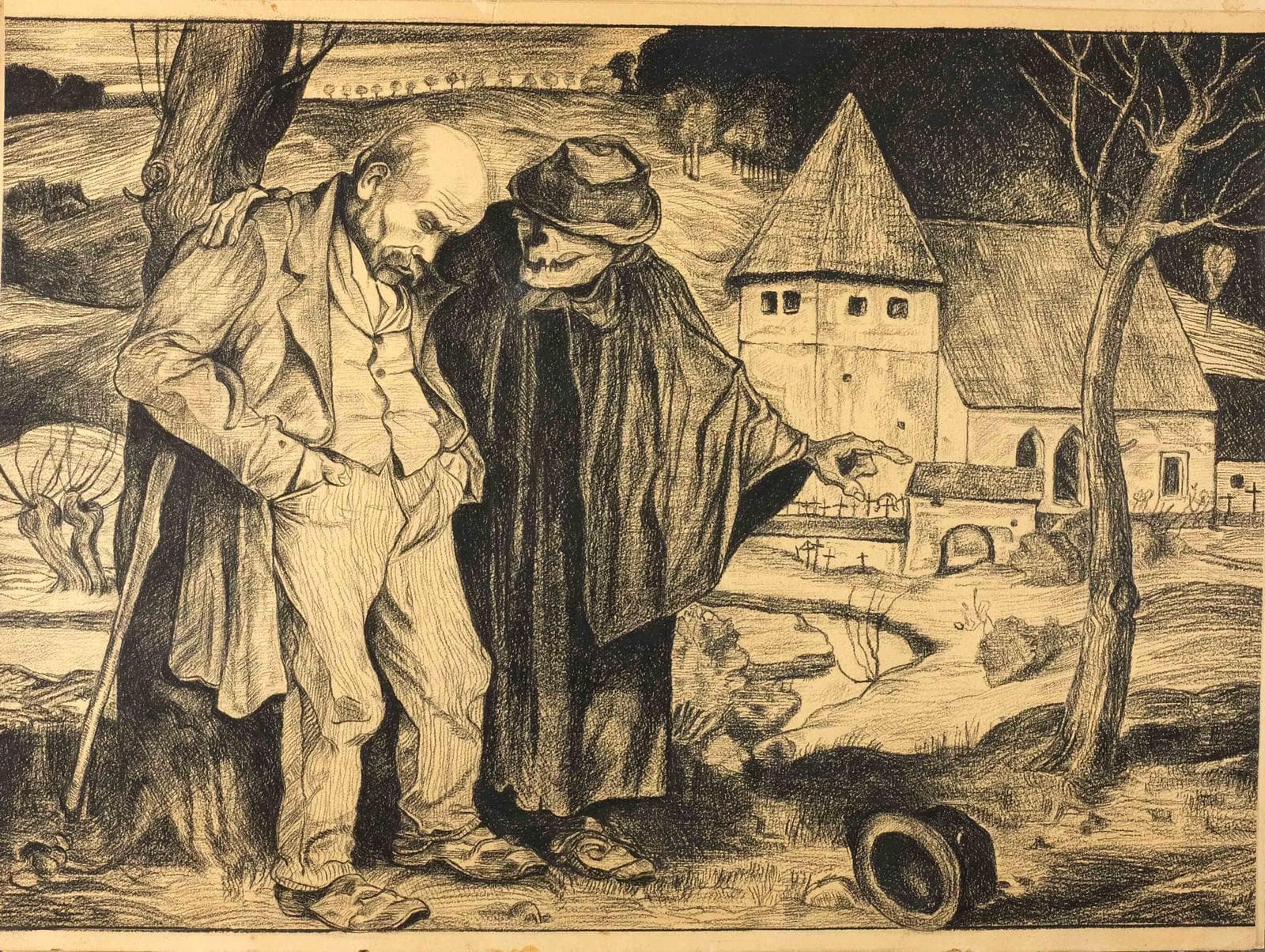 Drawing The Messenger of Death in a Landscape image 2
