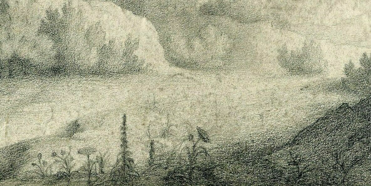 Drawing 19th century Landscape, Castle image 3