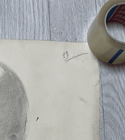 Antique Original Drawing Man, Portrait, Sculpture, Profil image 3