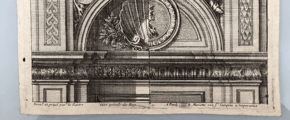 Antique Original Engraving Jean Le Pautre (1618–1682) Etching Architecture image 6