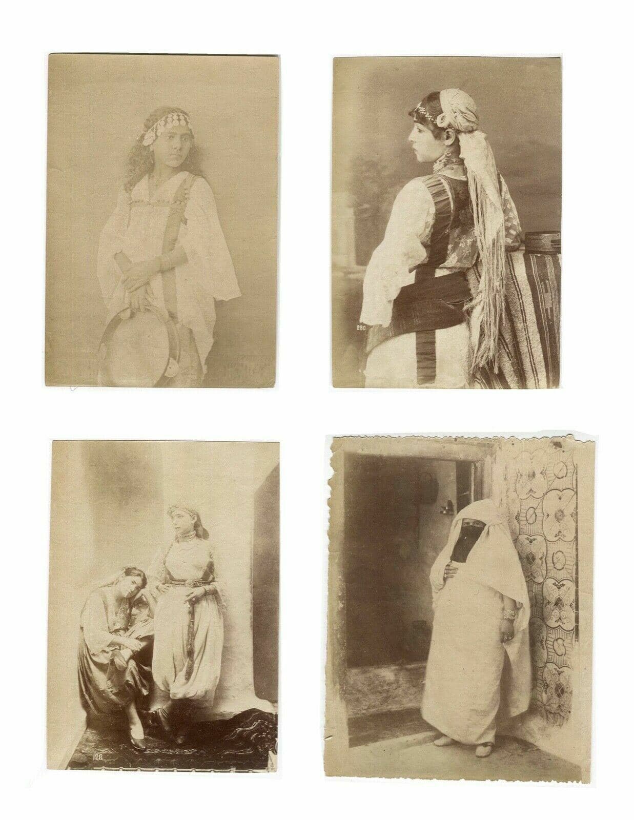 Photographs Leroux, Famin Arabic Woman Tunisia Alger Albumen c.1880 x4