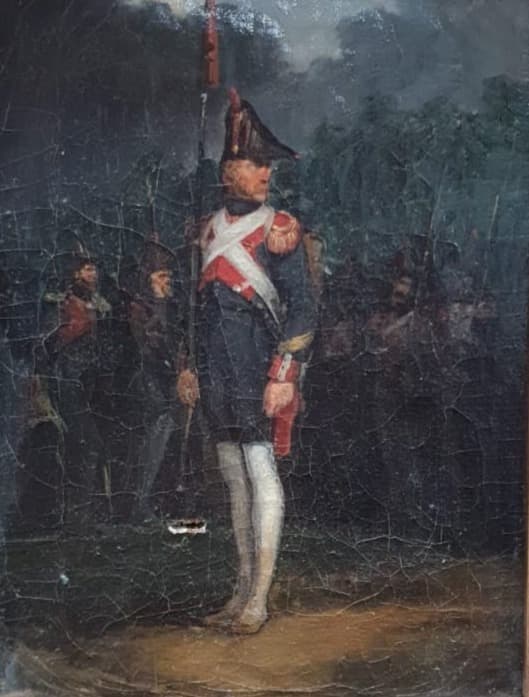 Painting Military Man by Jean-Louis GUDIN (1799-1823)
