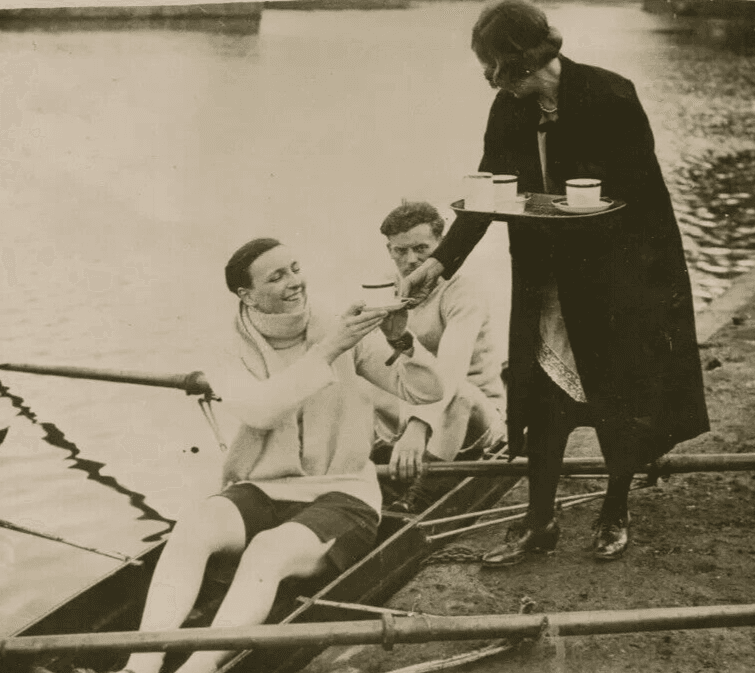 Vintage Original Photograph Rowing and Coffee in London