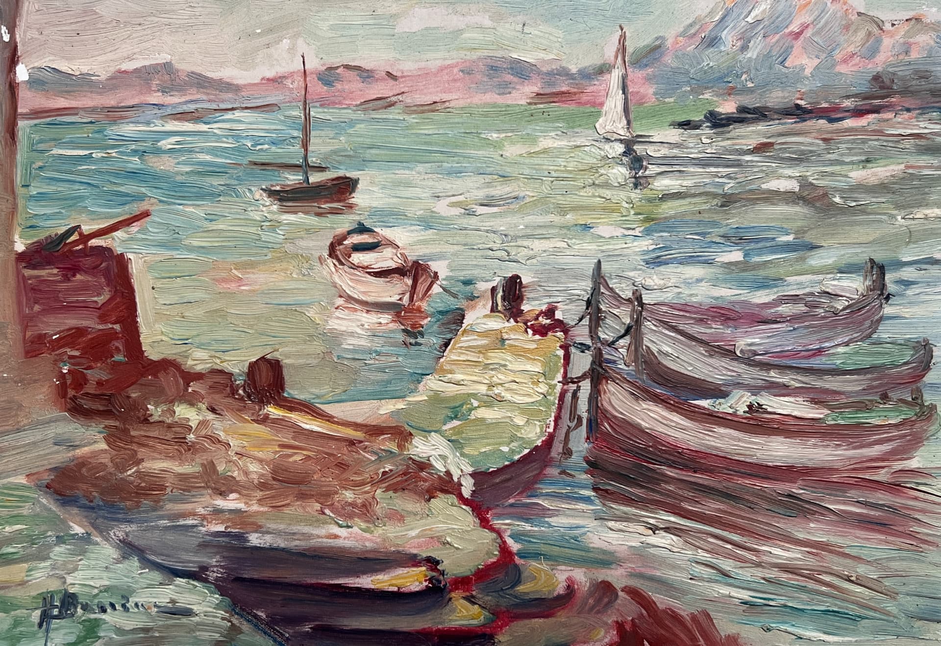 Painting Seascape Port de la Baumette