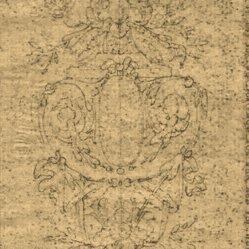 Vintage Pencil Original Drawing Art Nouveau, Architecture, Flowers, Decoration