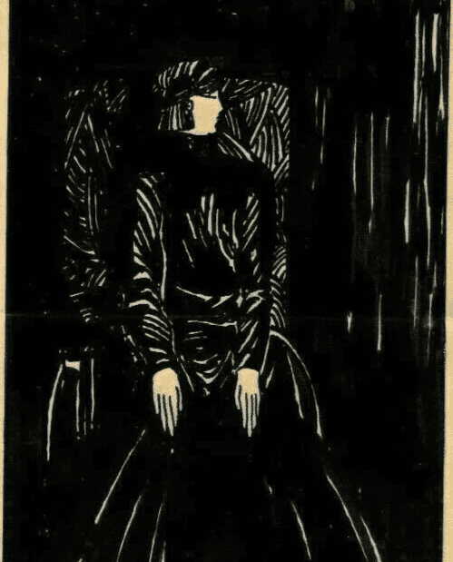 Vintage Drawing by PICARD (MARCELLE) - Infirme aux Mains de Lumière 1923 Rostan
