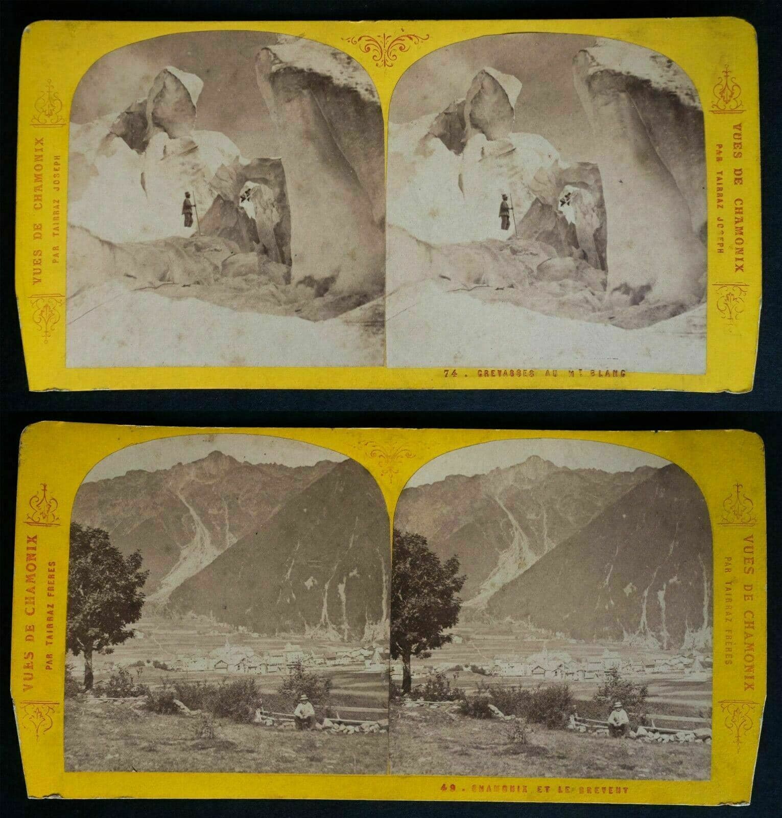 J.TAIRRAZ Set 13 Views of Chamonix 1865 Stereoview image 5