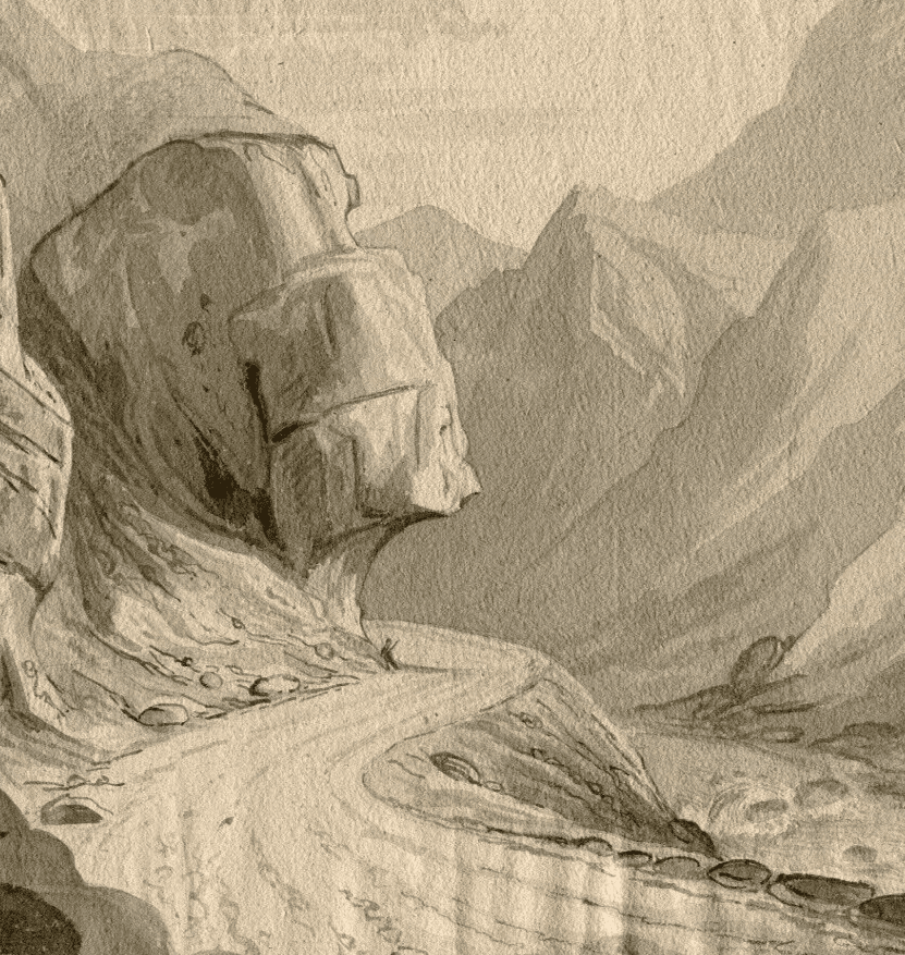 Antique Original Landscape Gorges Ollioules, Mountain, Marseille, Toulon 1850