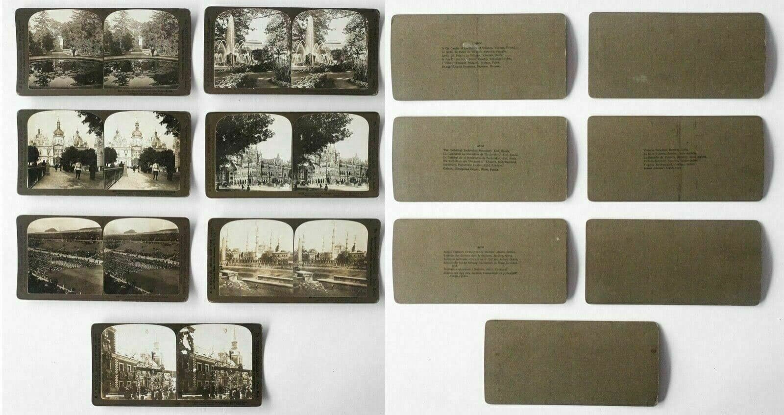 Vintage Stereoview Underwood - Usa, Italy, France, Russia, India, Japan c.1900