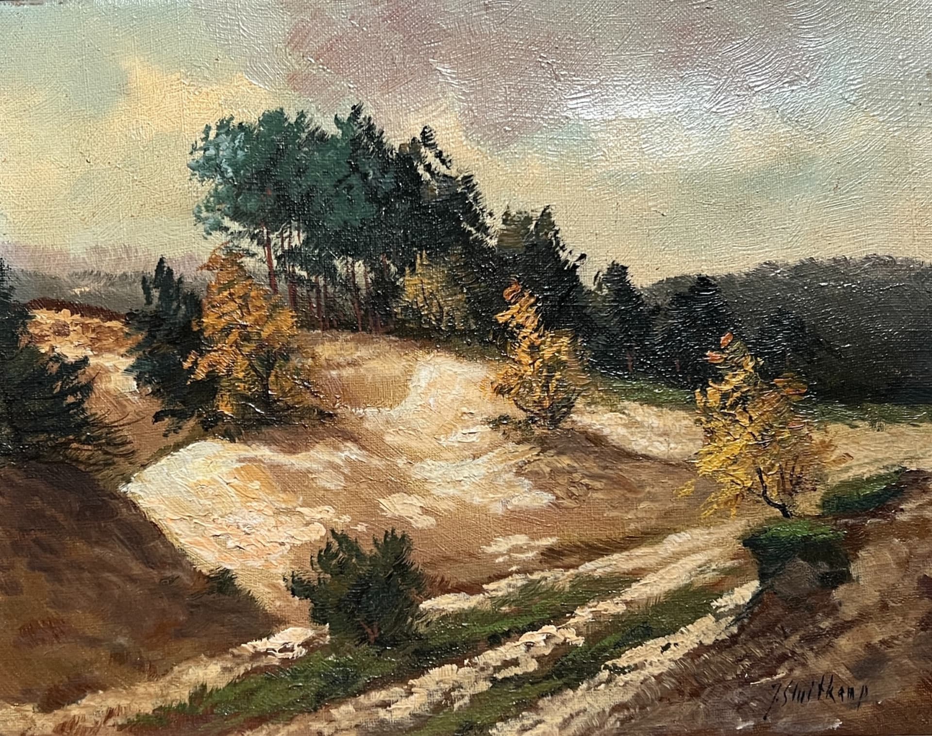 Painting Forest Dune Mountain Landscape