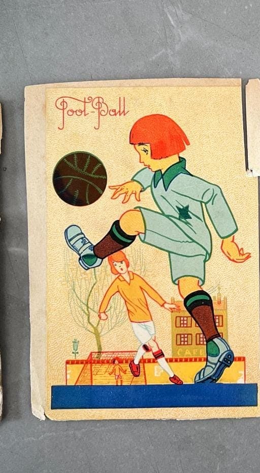 Set of 4 Vintage French Cards - Sports, Childhood, and Hunting Scenes image 3