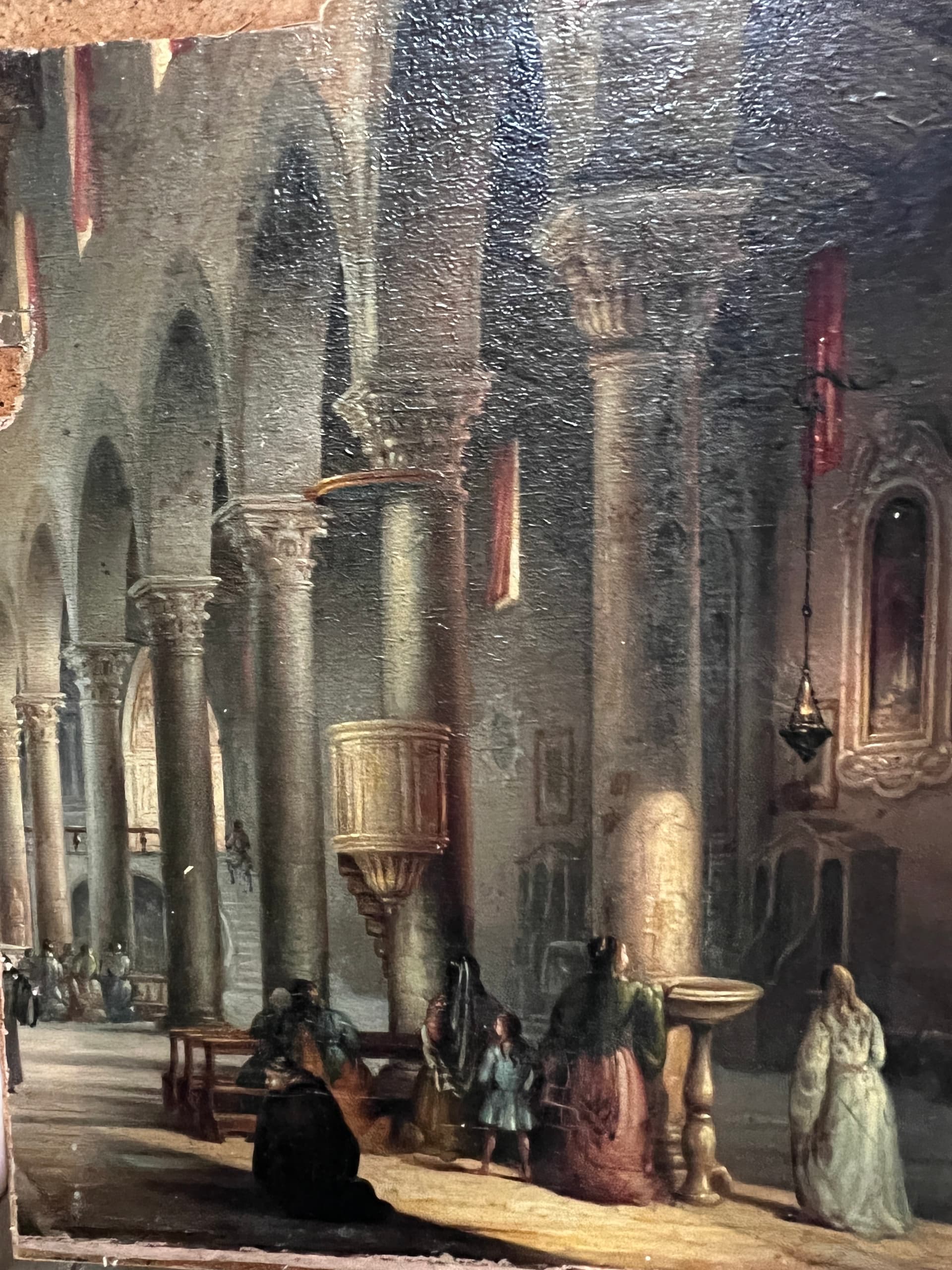 Painting Inside a Church with People