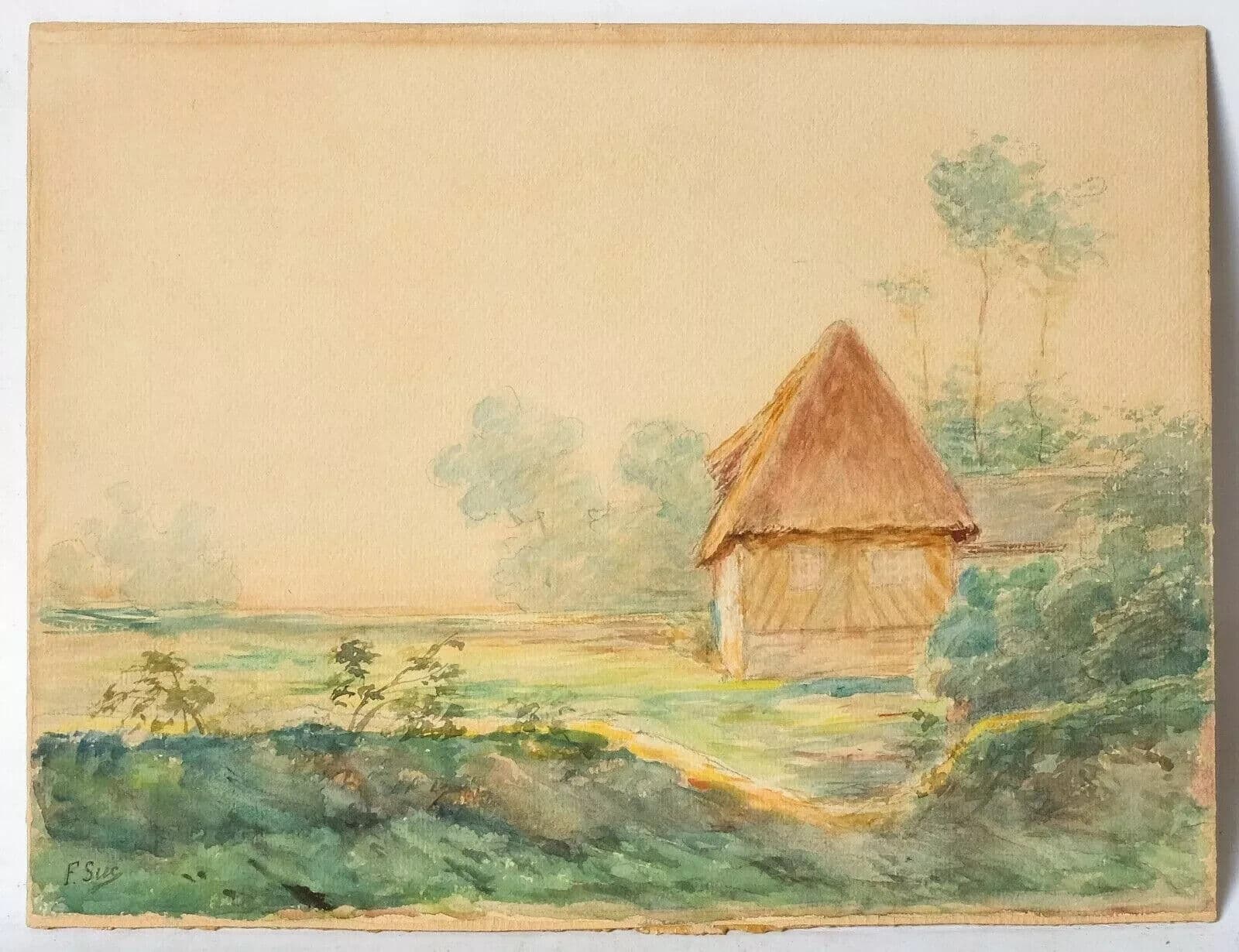 Antique Oil Painting, Landscape, Figure, Barbizon, Forest, Tree image 2