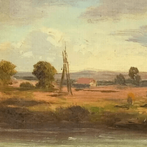 Miniature Oil Painting of a Landscape with a Figure image 4