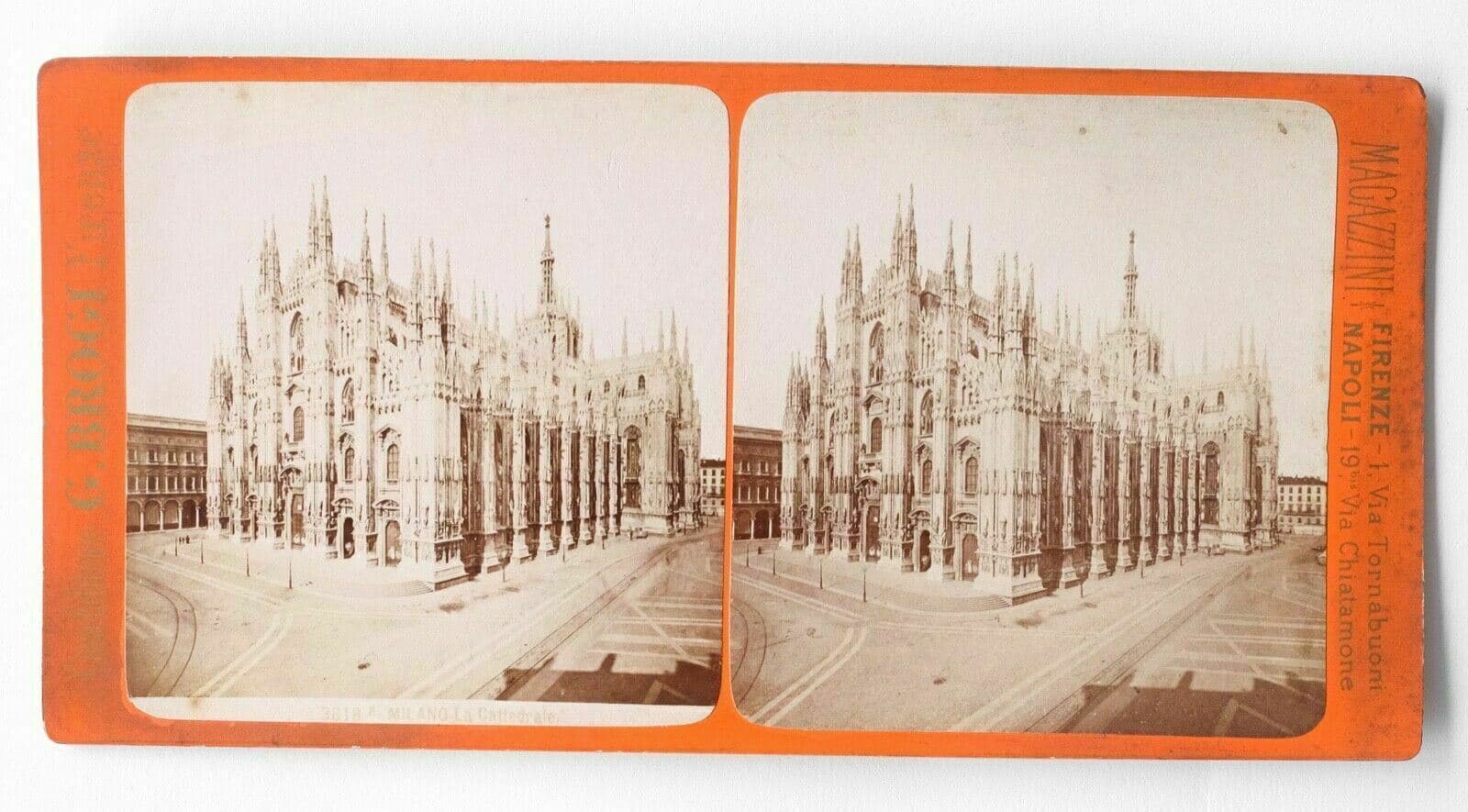 Vintage Stereoview Photograph G.BROGI - Milano la cattedrale Italy c. 1880