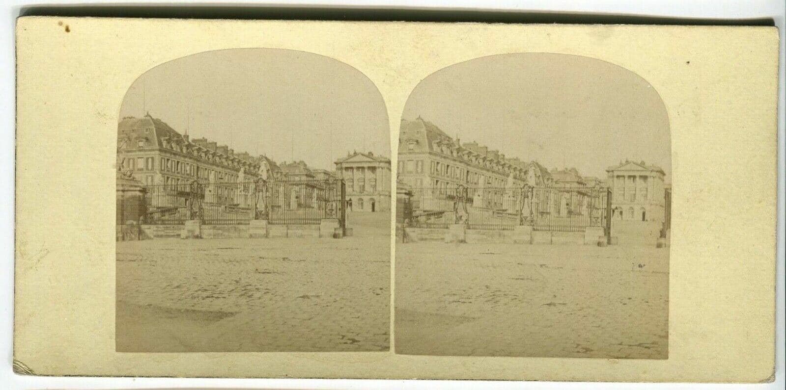 Vintage Stereoview - Versailles Castle - Lecocq-Frêné - Albumen c .1860