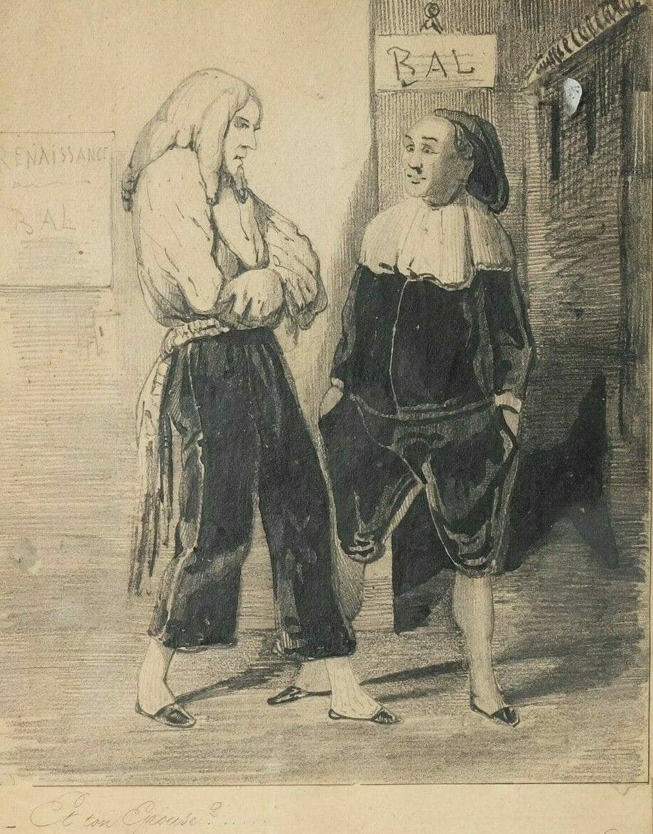 Drawing Illustration of Couple, Figures