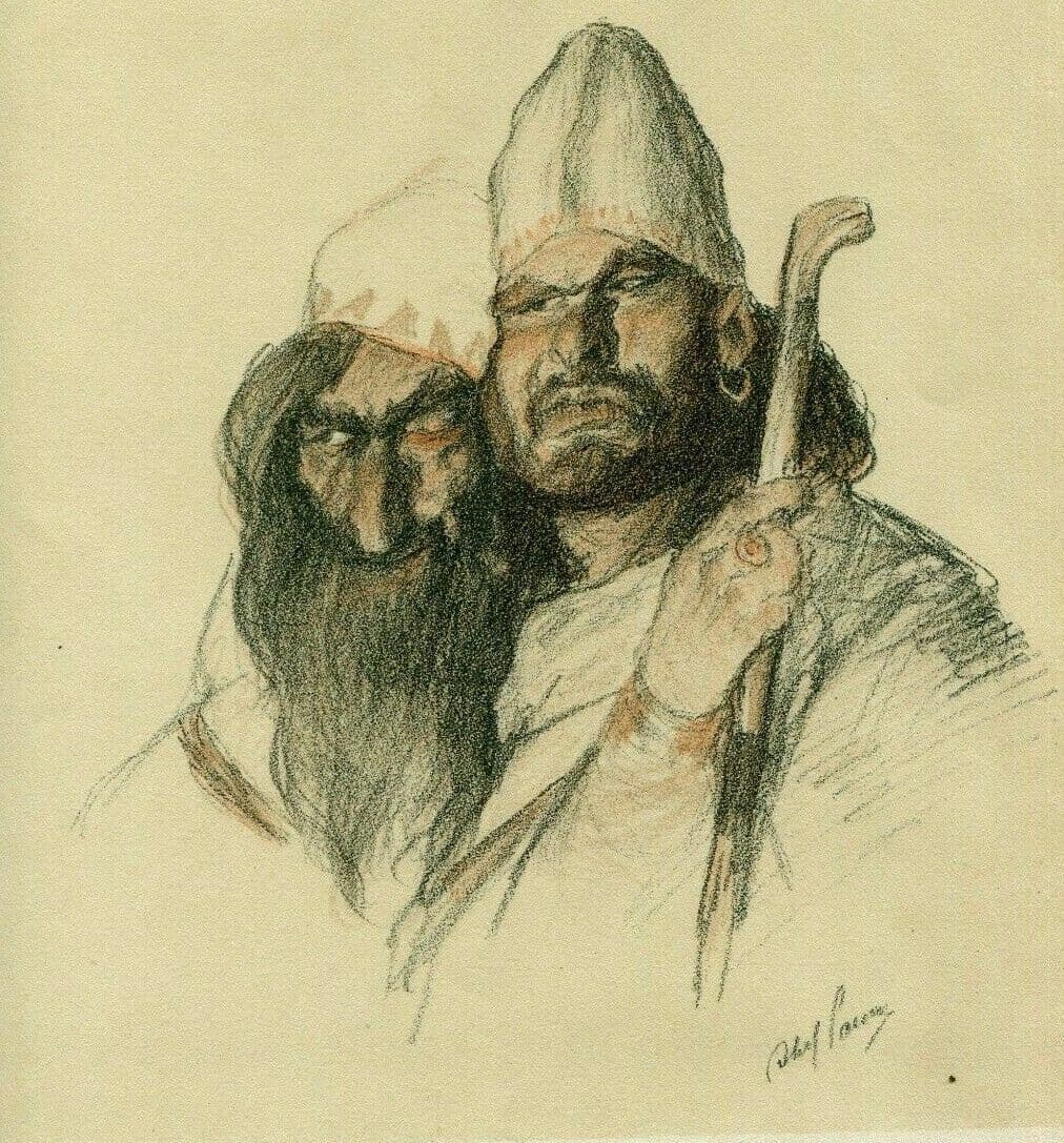 Abel Pfeffermann PANN (1883-1963) Bible, Dorthe, Abiram Lithography