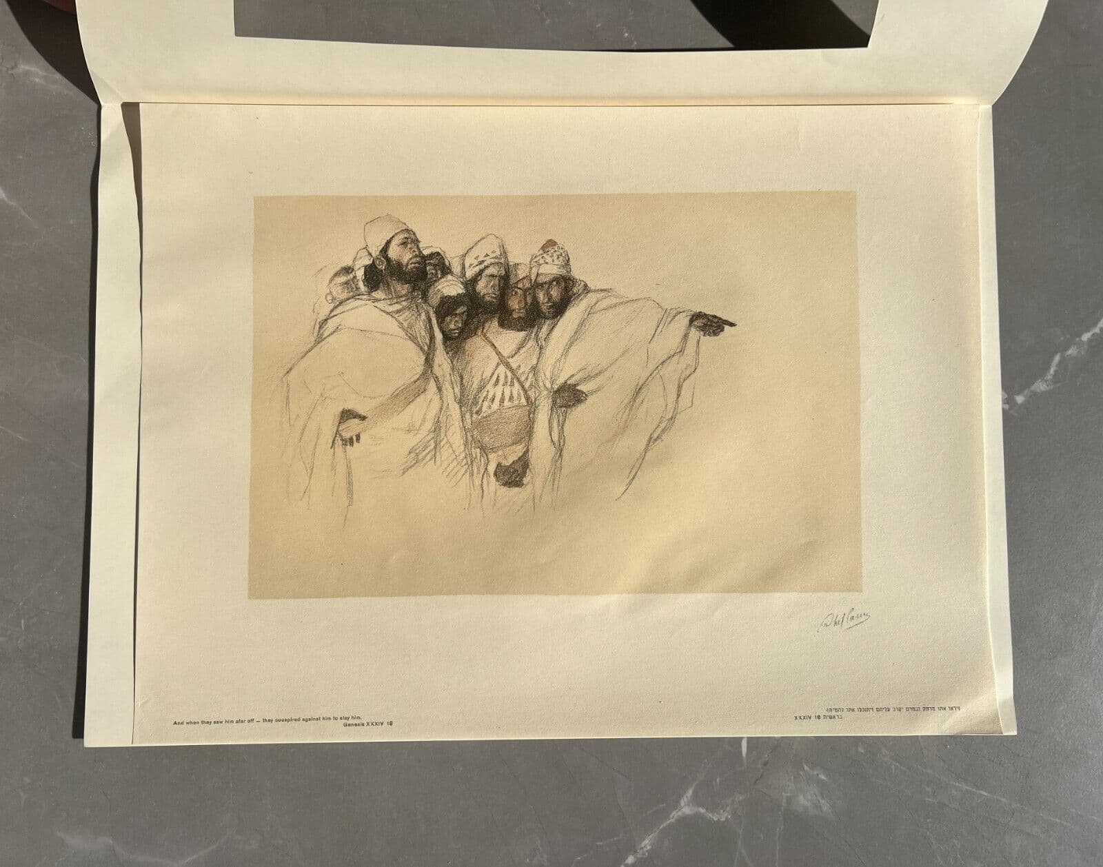 Vintage Lithography Abel Pfeffermann PANN (1883-1963) Bible, Geneva image 2