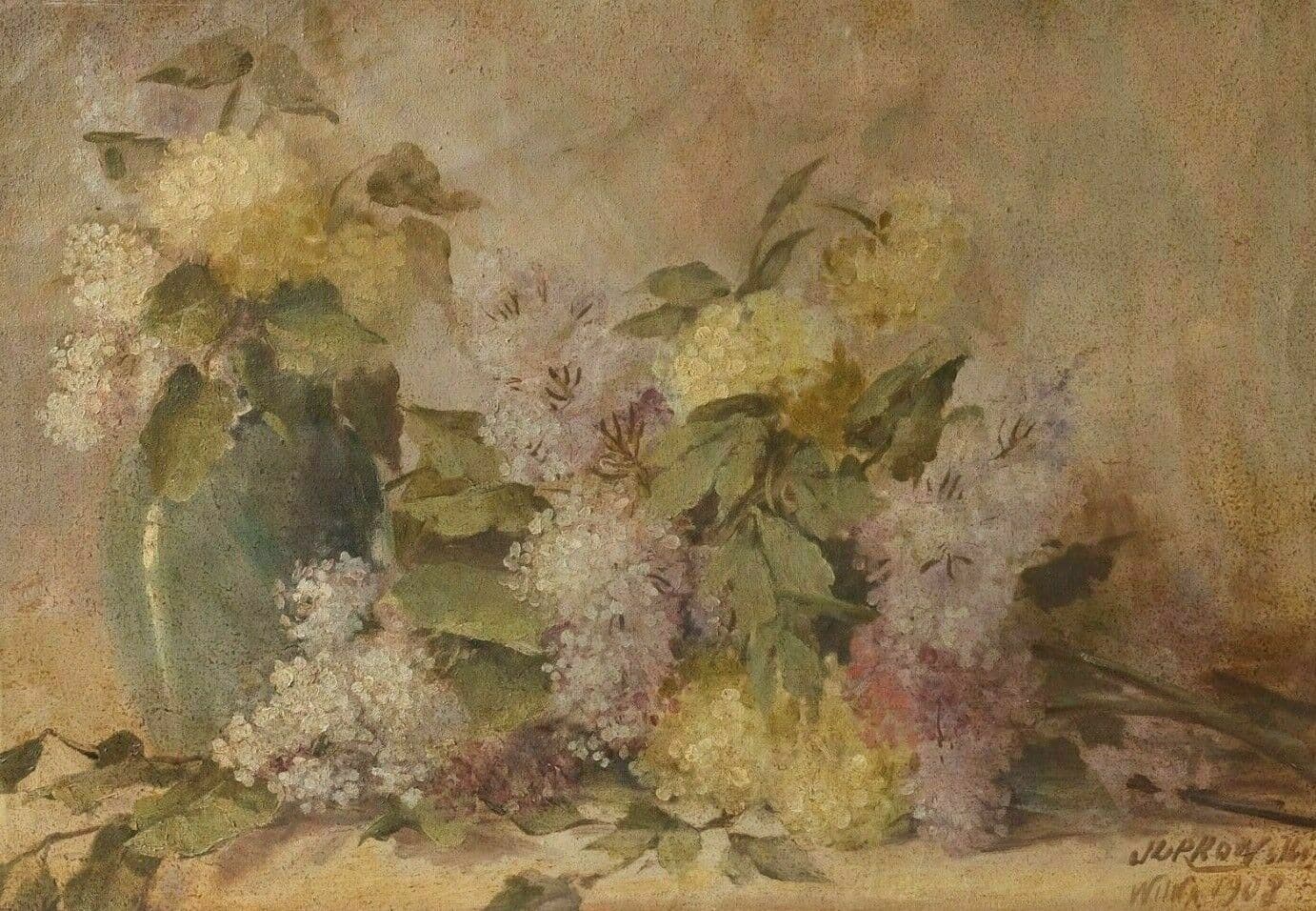 Painting by Jakub Obrovsky Still Life Bouquet Flowers