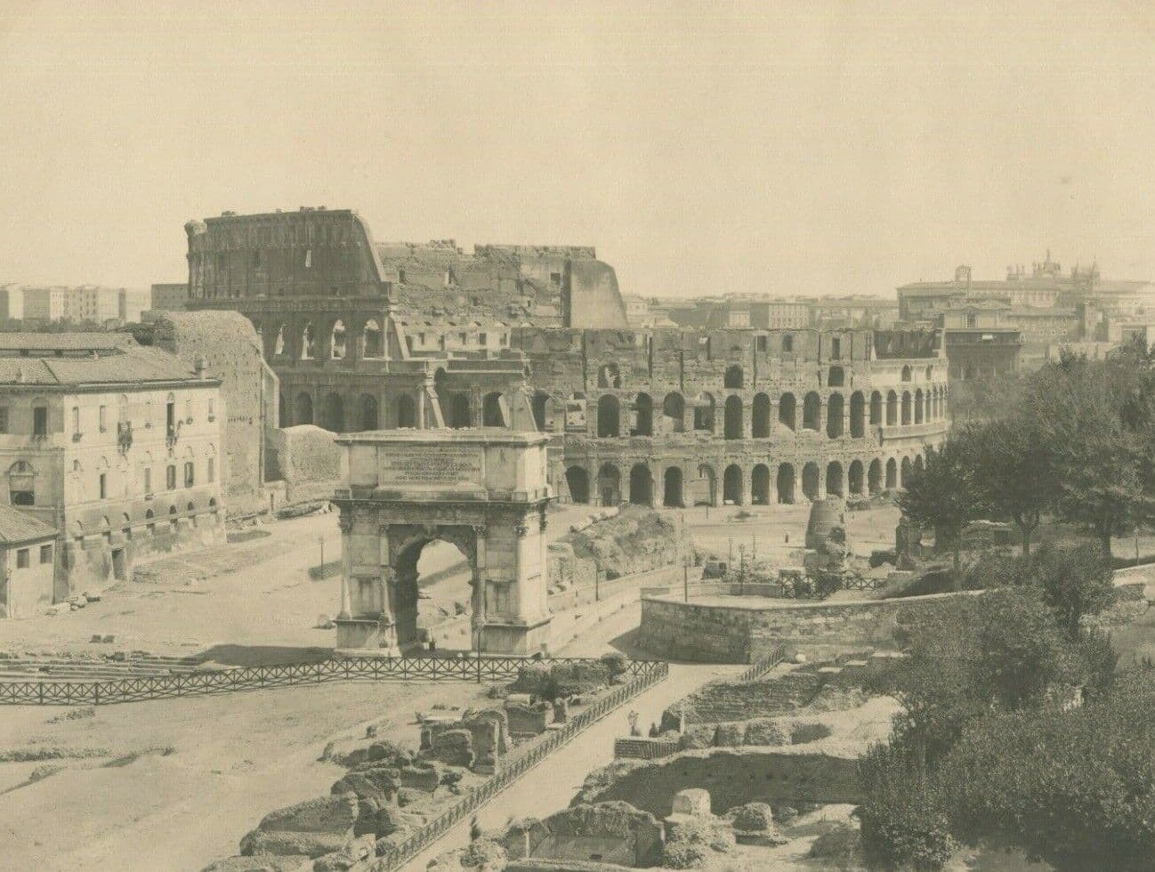 Vintage Photographs Landscape Colosseum, Roma, Italy circa 1900