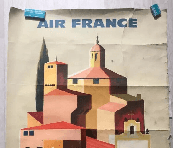 Vintage Poster Air France Poster, Spain, 1960 By François VERNIER Original image 4