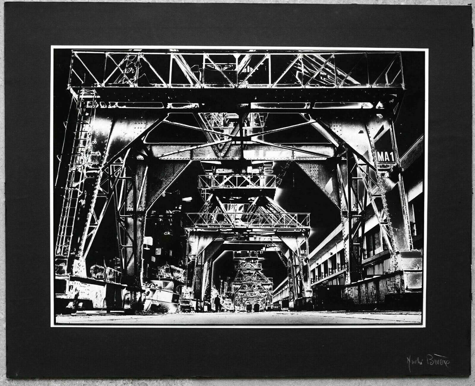 Vintage Photographs ANDRE BRUERE (XXe) Marseille Solarization, Industriel c.1970 image 2