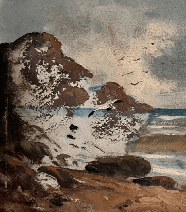 Antique Painting Original signed Maritime Seascape Gaston CORBIER (1869-1945) image 3