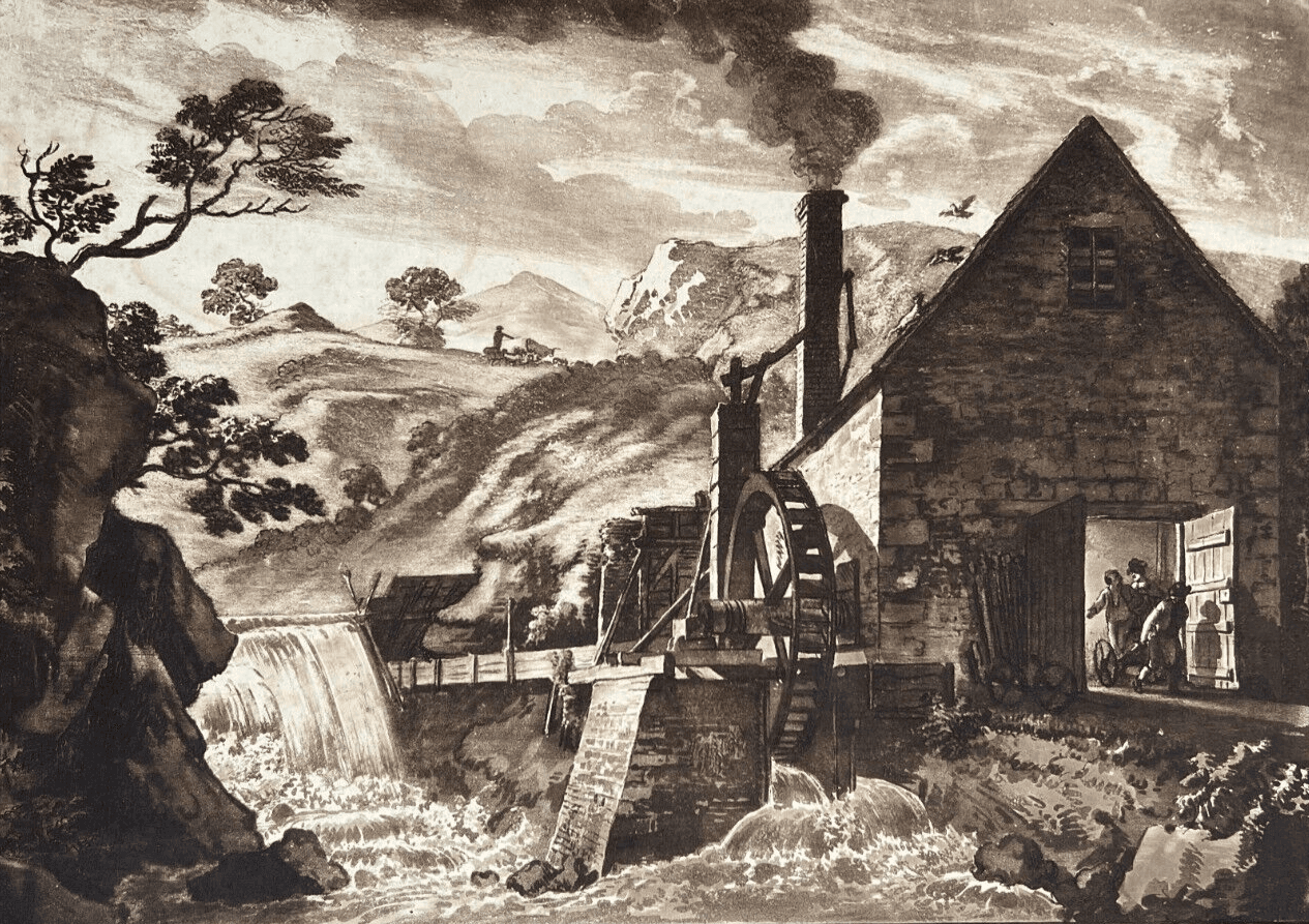 Antique Etching Original Iron Forge, Dolgelli, Barmouth, Merioneth Shire, Sandby
