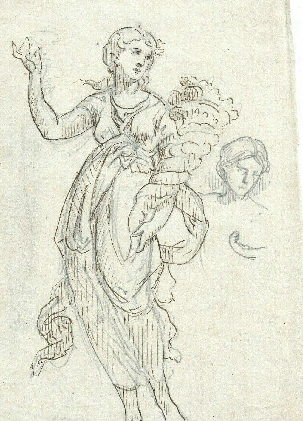 Drawing Woman Sculpture Goddess Ceres