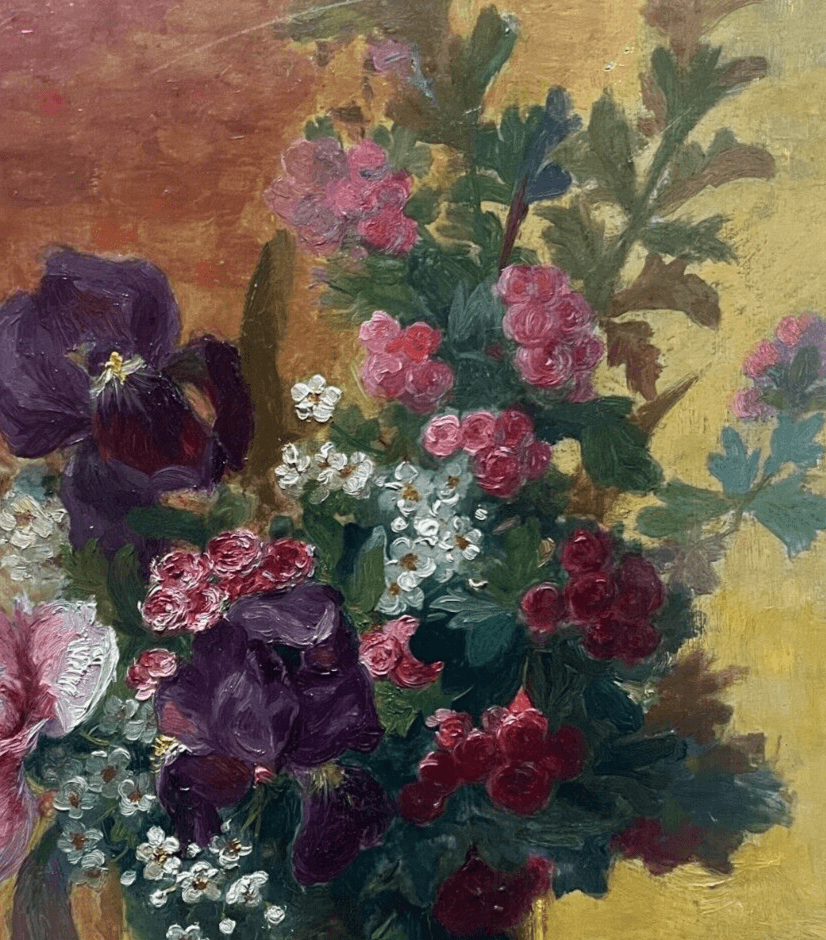 Antique Original Painting Still Life, Flowers, Roses Jean VIMENET (1914-1999) image 3