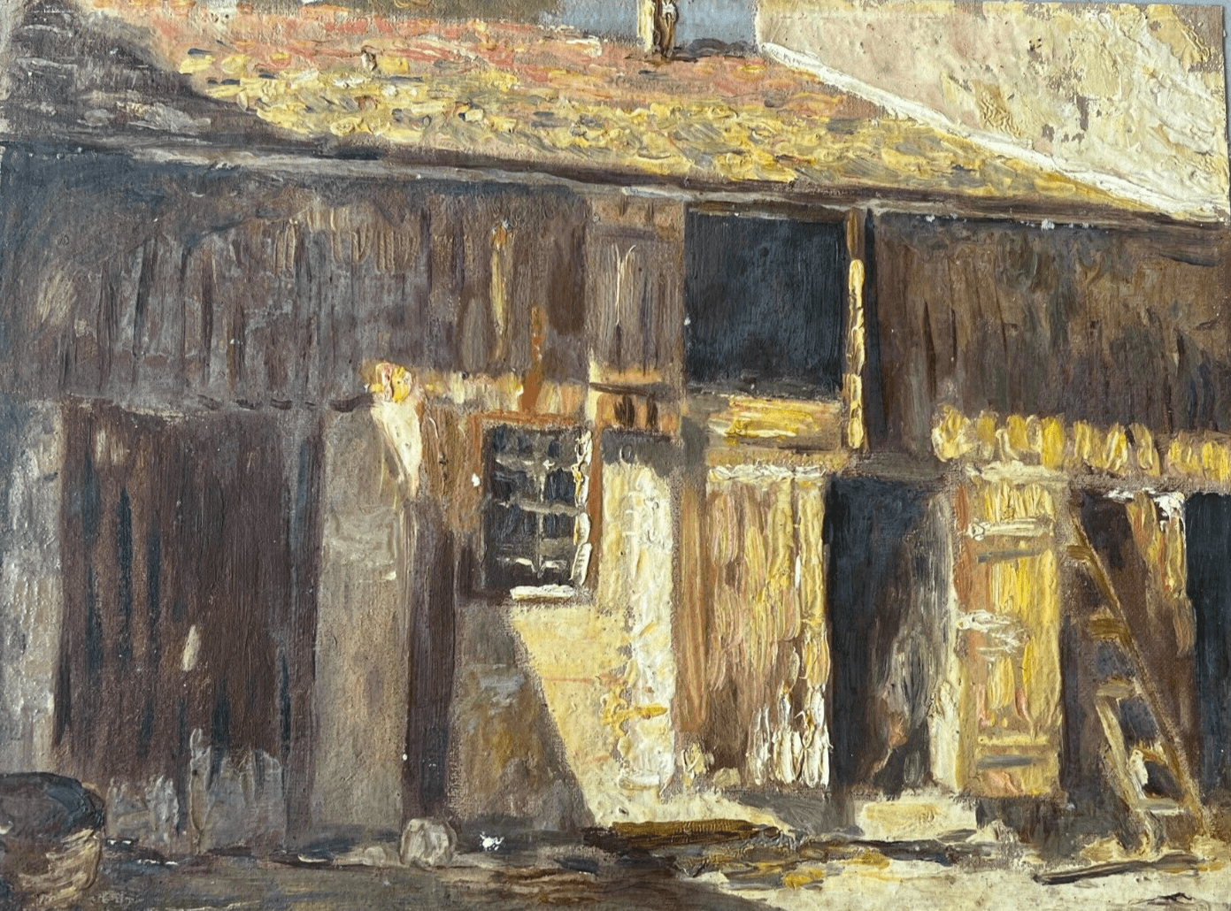 Roland BASQUIN (XX) House Mountain Village Landscape Painting