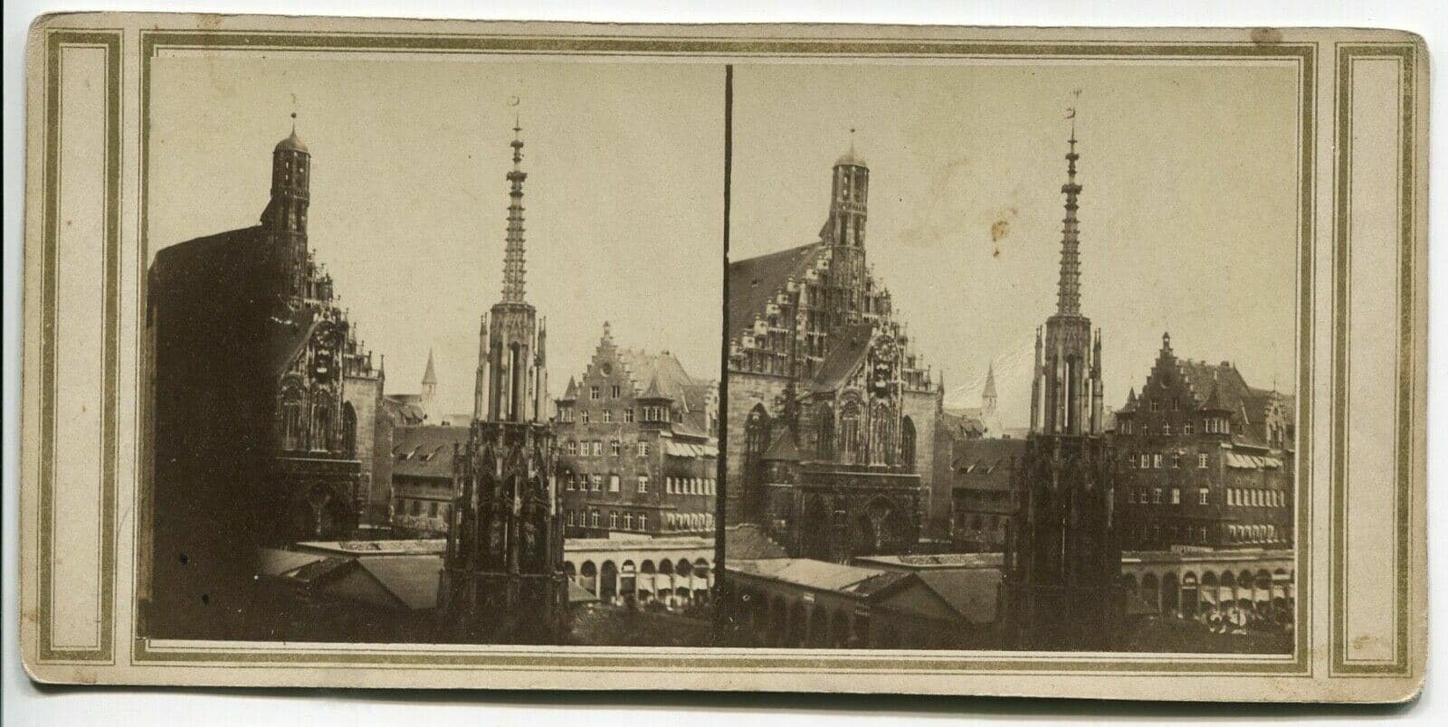Vintage Stereoview Photographs - Nuremberg Place - Albumen c. 1865