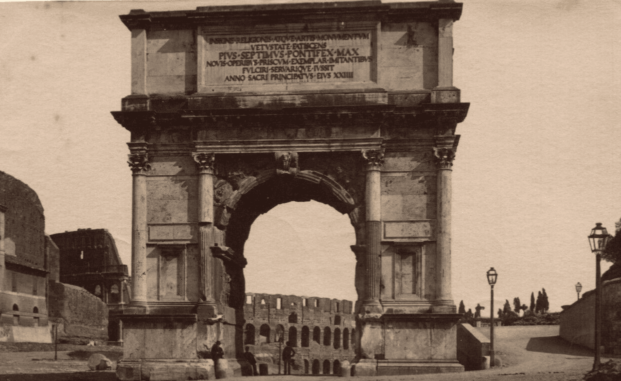 Vintage Photograph Italy, Roma Landscape, Titus Arc 1901