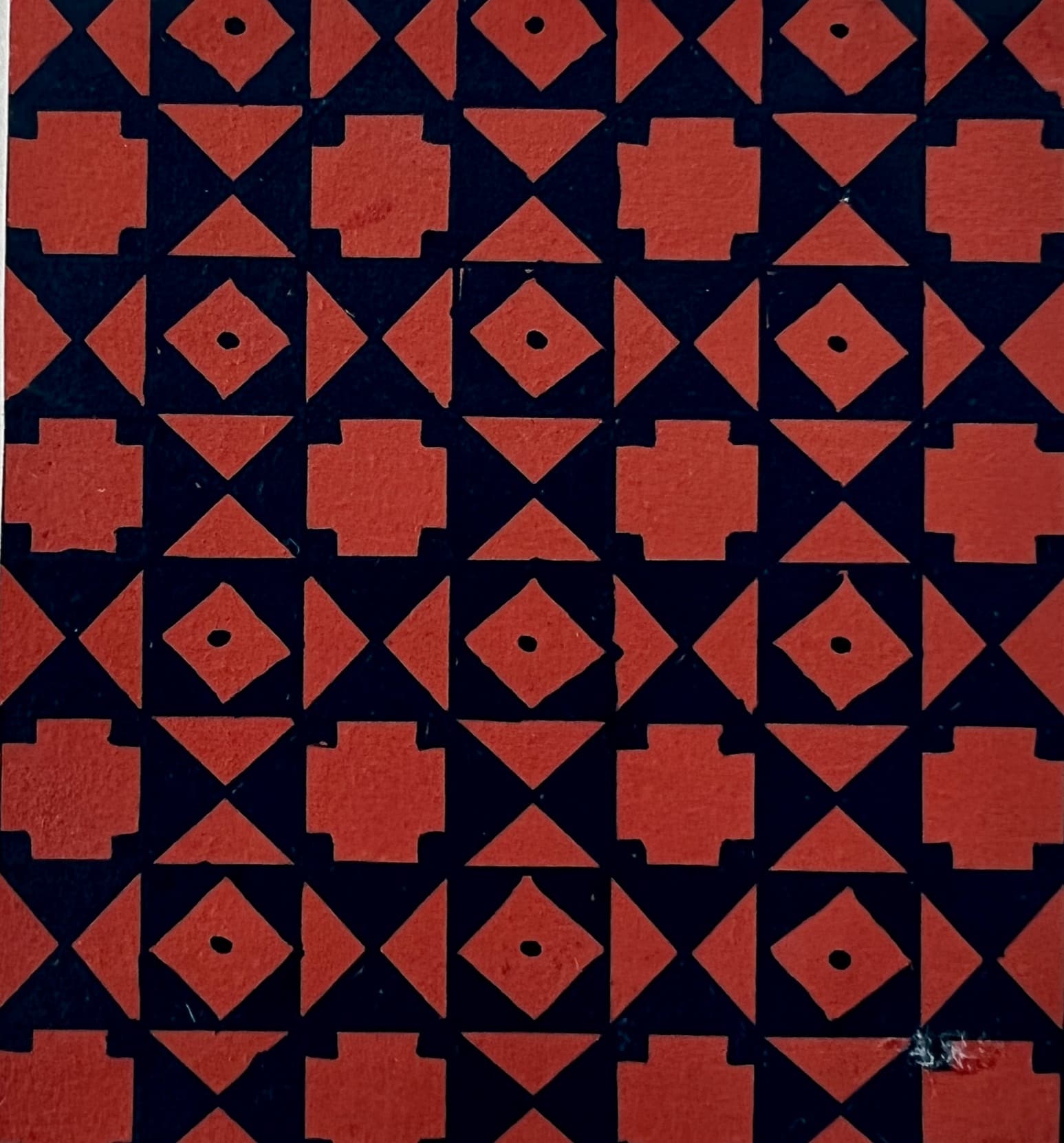 Orange/Black Design Original Textile Drawing