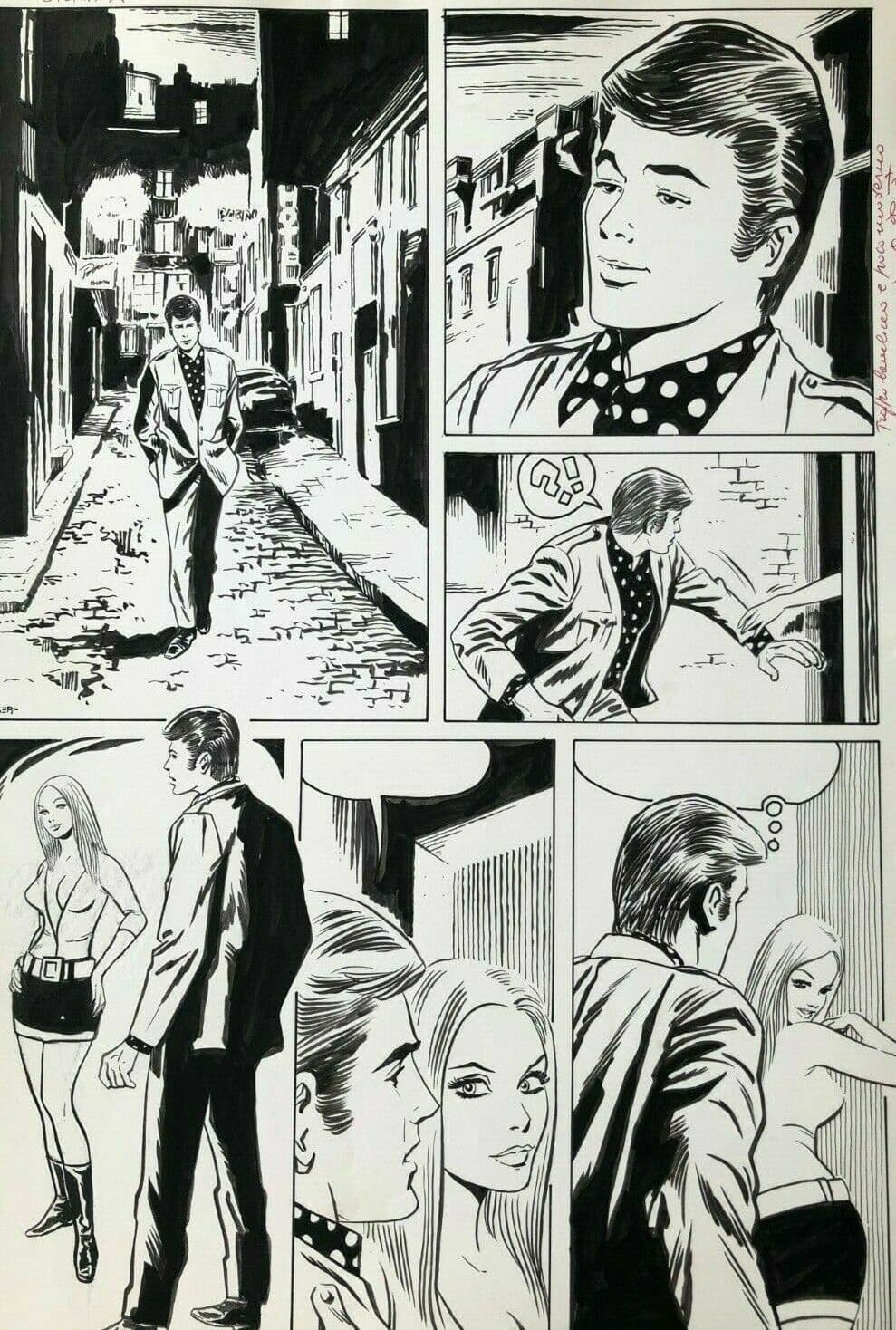 Vintage Ink Original Comics Art Strips, Cartoons, Storia A, Figures, BD