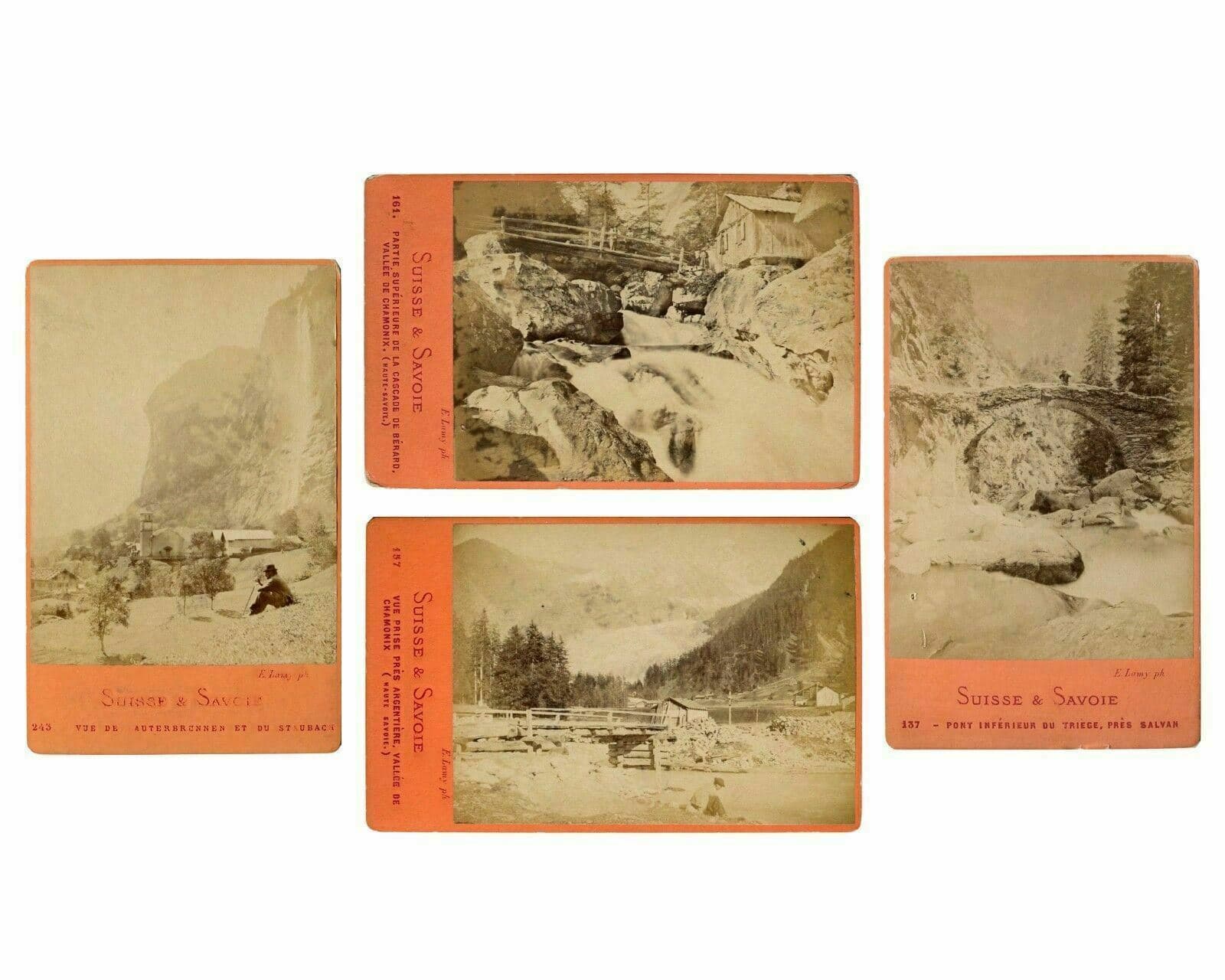 CDV E.LAMY Landscape Haute Savoie c.1880 x4