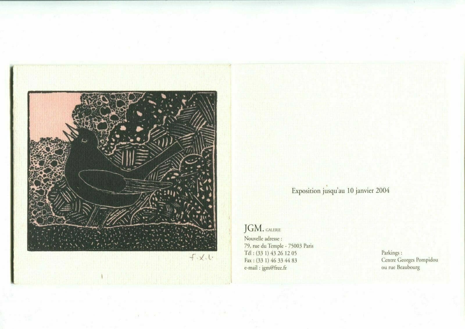 François-Xavier LALANNE (1927-2008) Invitation Exhibition - Bestiaire Ordinaire image 2