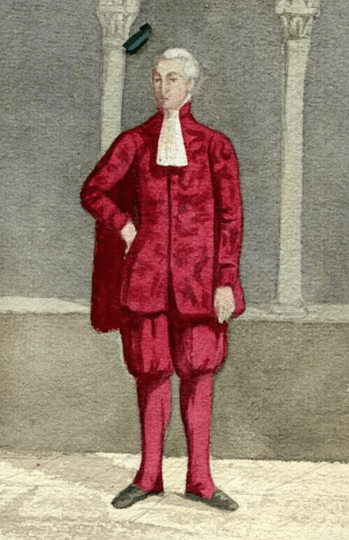 Antique Religious Drawing Original Ecclesiastical Clothes, Christian Religious