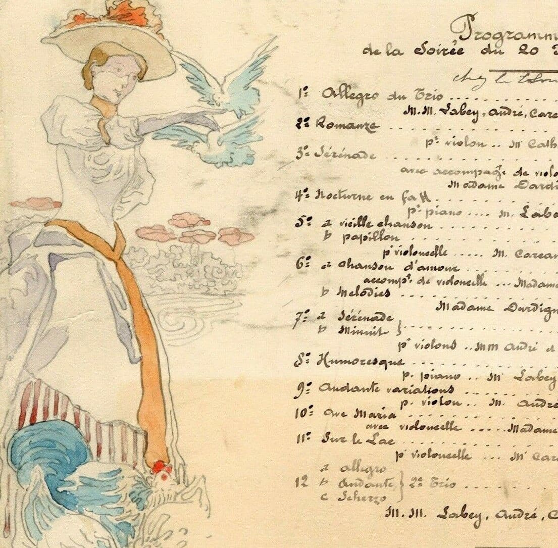 André LAPUSZEWSKI (1874-1933) / J. STALL 1896 Drawing Woman
