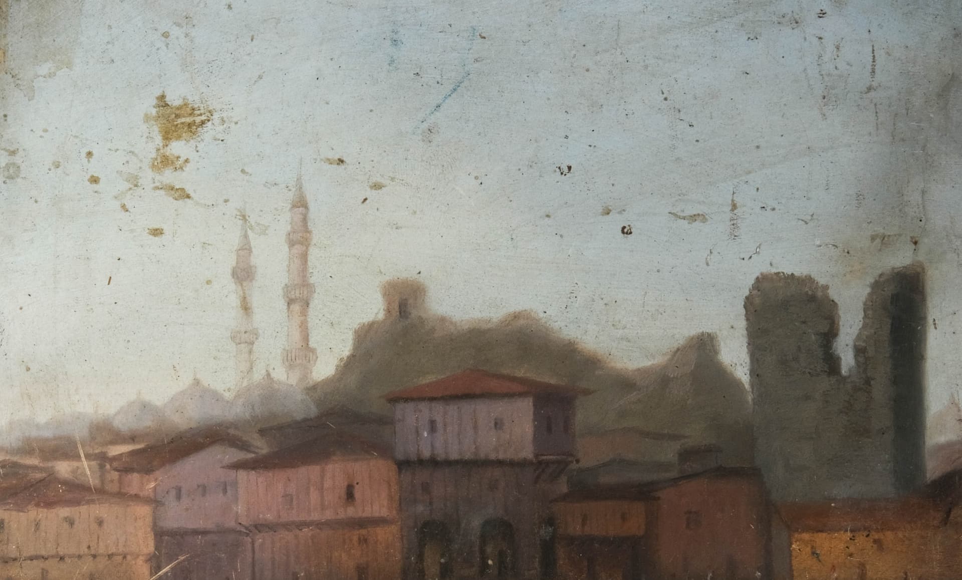 Painting Orientalist Landscape Mosque View
